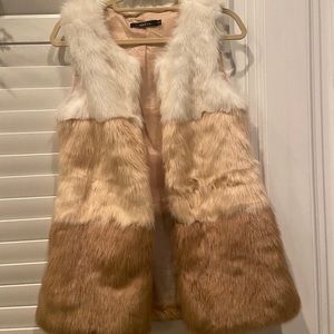Faux Fur Tri-Color Vest